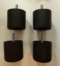 HEAVY DUTY 60MM 4 x BLACK PLASTIC, FURNITURE FEET/ LEGS FOR SOFA M8 Thread