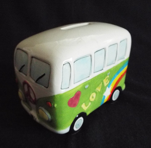Camper van ceramic - van, money