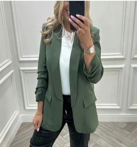 Women blazer ruched sleeve - women's,