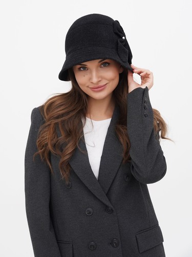 Women gray cloche hat - gray,