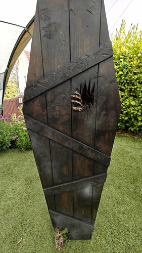 Halloween wooden coffin - halloween,