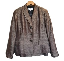 Le Suit Brown Tweed Metallic