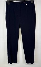 Robell Trousers Blue Navy Lena 09 Pull On Cropped UK 12