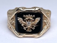 Vintage 14ct Gold Diamond Onyx