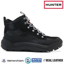 HUNTER MENS LEATHER WALKING HIKING TREKKING TRAIL OUTDOOR ANKLE BOOTS TRAINERS