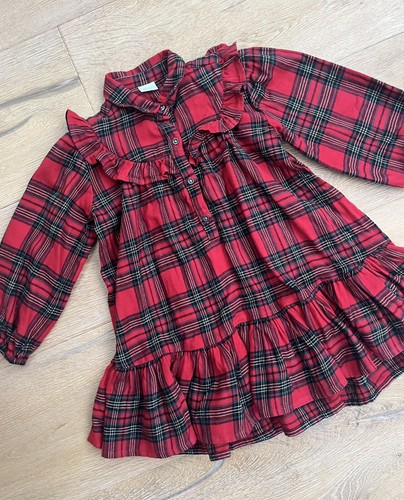 Next girls red tartan dress - tartan,