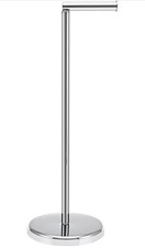 Stainless Steel Silver Toilet Roll Holder - Free Standing Toilet Paper Holder