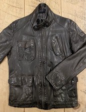 Mens Hugo Boss Leather Jacket. JELOW. biker Style. Lambs Leather. Size UK 38r