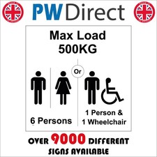 SIGN Max Load 500kg 6 Persons