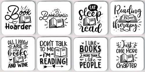 Book lovers coasters - lovers,