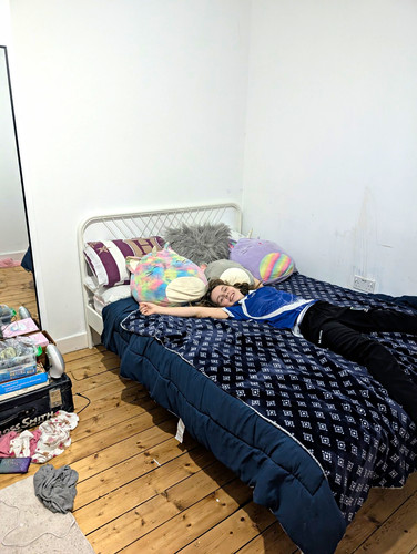 Single grey white storage bed - single,