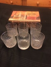 Vintage Ravenhead Siesta 6 Pack 9oz Glasses In Original Box 1970’s retro 