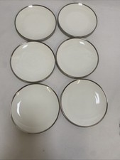Thomas Germany 'Madaillon White/Thick Platinum Band 6 x Side Plates new/Unused