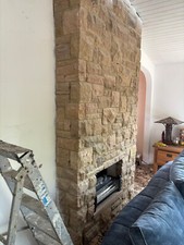 used sand stone shaped from old fire place feature