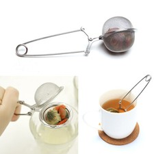 Stainless Steel Spoon Tea Ball Infuser Filter Squeeze Leaves Herbs Mesh Strainer