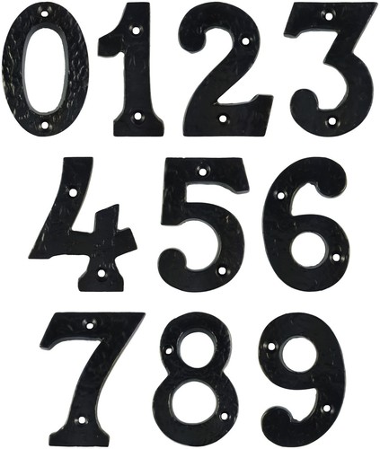 Door house numbers black - &,