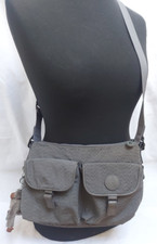 Kipling Kitty Premium handbag grey expandable, Zips/pockets 2 monkeys inc Simon