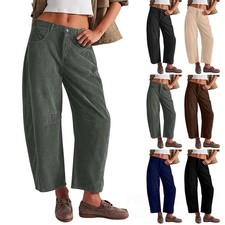 Womens Wide Leg Mid Waist