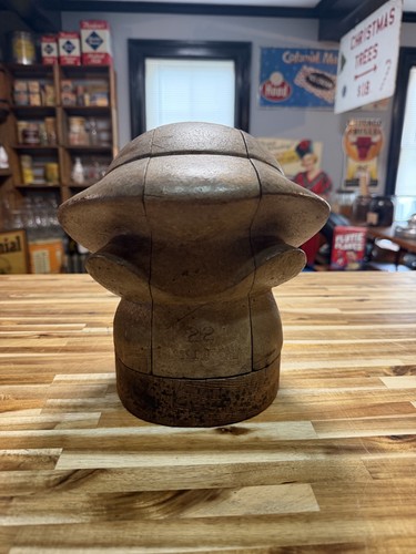 Vintage wooden hat block mold - hat,