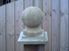 Wooden Ball & Collar Finial and base  for 3ins posts