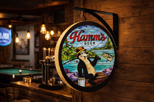 Hamms beer double sided sign - hamms,