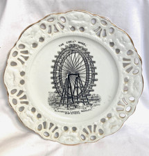 Antique The Great Wheel Pierced Edge Blackpool Big Wheel Image Plate Reg 277577