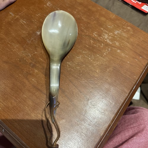 Horn carved spoon - horn,
