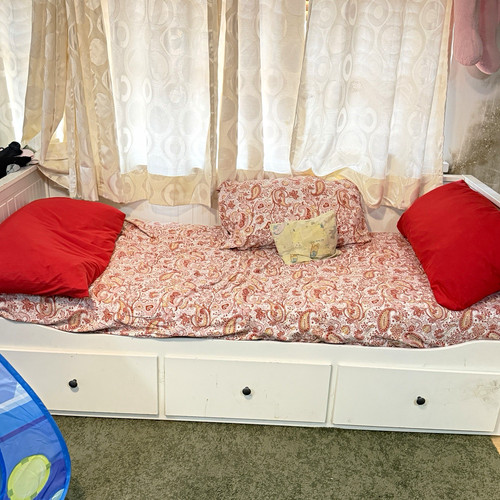 White wooden daybed - daybed, frame