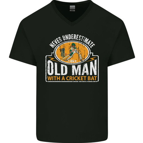 Old man with cricket - an, bat