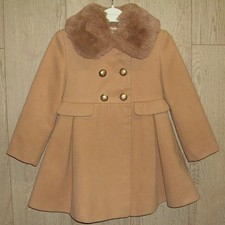 Monsoon Girls Beige Faux Wool