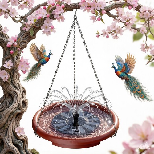 Hanging bird bath with - bath,