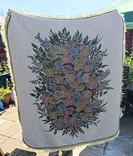 Vintage woven floral wool - woven,