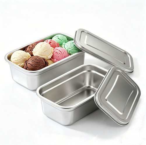 2pcs ice cream tubs stackable - 2pcs,