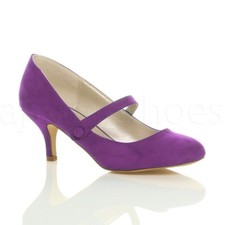 WOMENS LADIES LOW MID HEEL