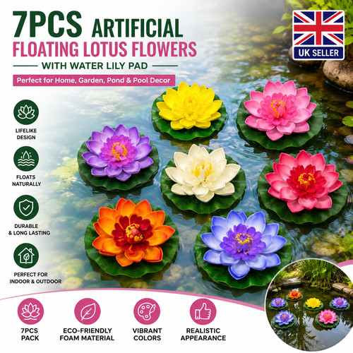 7pcs artificial floating lotus - floating,