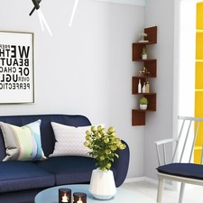 5x Floating Wall Shelves Bookcase Display Corner Shelf Storage Home Décor