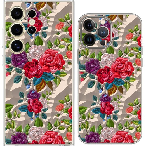 Abstract pattern leaves roses - pattern,