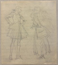 Everett shinn pencil drawing - -,