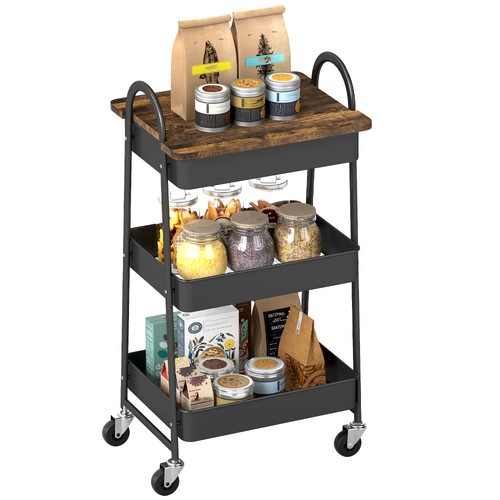 Homcom rolling utility cart - homcom,