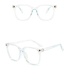 Fake Black Geek Glasses Nerd Unisex Clear Lens Square Frame UV Protection