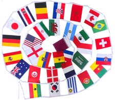 FLAGS OF THE WORLD BUNTING 32 MIXED COUNTRIES FLAGS 9M UK FLAG SELLER