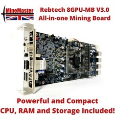 Rebtech 8GPU-MB V3.0 8G DDR4 64G SDXC Crypto Micro Mining Motherboard Bundle -UK