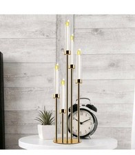 Candelabra Gold Centerpiece 5 Arms Taper Candle Holder Centerpiece Wedding Party