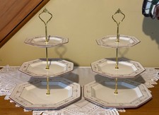 Johnson Brothers Madison 1, 2, 3 Tier Cake Stand Gold Crown Rods More Available