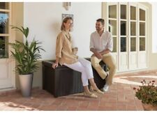 Keter Borneo 416L Rattan Effect Garden Storage Box - Brown