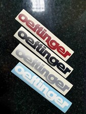 GENUINE OETTINGER LOGO VINYL DECAL DARK RED / SILVER / WHITE / BLACK (x2 DECALs)