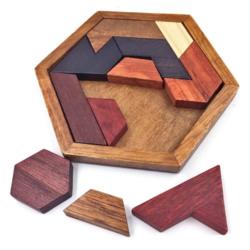 Kingou hexagon tangram puzzle - hexagon,