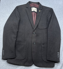 The Spitalfields Clothing Co Blazer Jacket Mens 40 Wool Blend Tweed Charcoal VGC