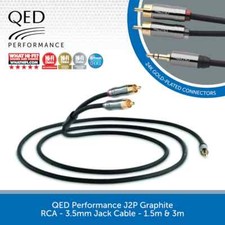 QED Performance Graphite Jack to RCA Phono J2P Audio Interconnect Cable 1.5m 3m