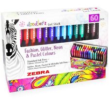 Zebra Doodler'z Gel Stick Pens - Fashion/Glitter/Neon/Pastel - Gift Set of 60